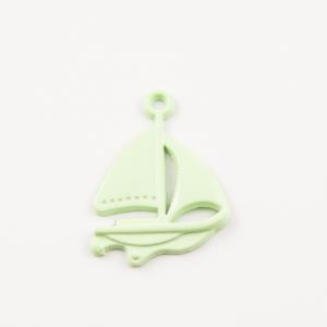 Metal Boat Light Green (1.3x1.7cm)