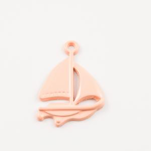 Metal Boat Salmon (1.3x1.7cm)