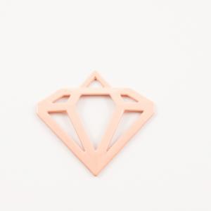 Μεταλλικό Διαμάντι Σομόν 3x2.8cm