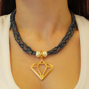 Necklace Taffeta Diamond Bronze