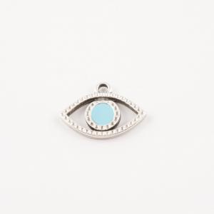 Metal Eye Light Blue Enamel 1.5x1.1cm