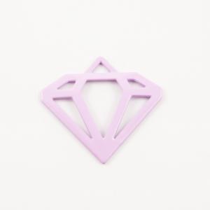 Metal Diamond Lilac 3x2.8cm