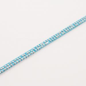 Suede Leathe Double Studs Turquoise 5mm