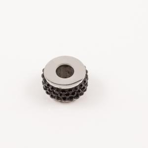 Steel Grommet Black Rhinestones (1.6cm)