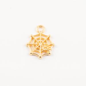 Gold Plated Spider Web (1.8x1.4cm)