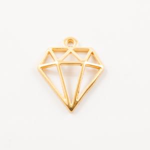 Gold Plated Metal Diamond (1.9x1.7cm)