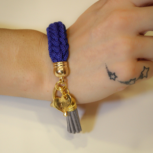 Bracelet Knitted Cord Blue