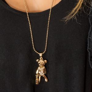 Gold Plated Teddy Bear Necklace
