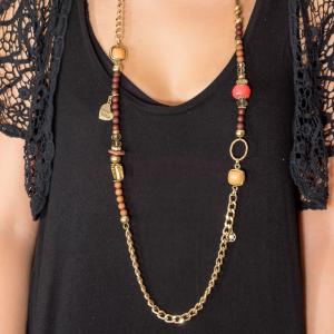 Necklace Chain Brown Beads