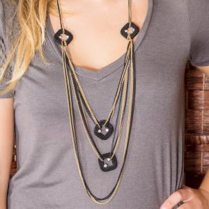 Necklace Chains Black-Gold