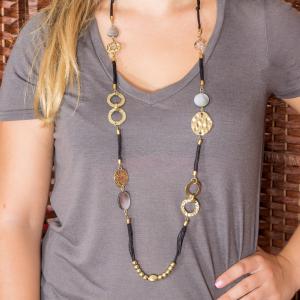 Necklace Gold Plated Hoops-Beads