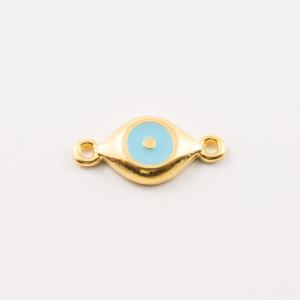 Gilt Eye Light Blue Enamel 1.7x0.8cm