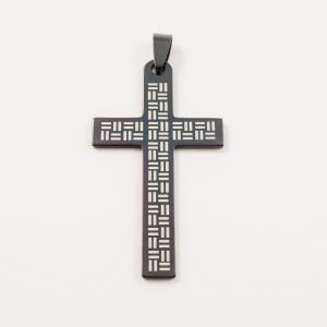 Ατσάλινος Σταυρός Μαύρος (6x3cm)