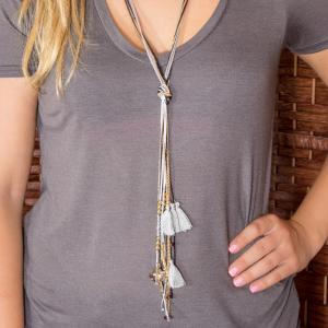 Chain Necklace with Ivory Cords
