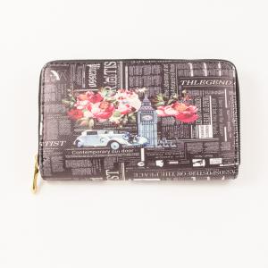 Wallet "Newspaper-Flowers 20x12cm