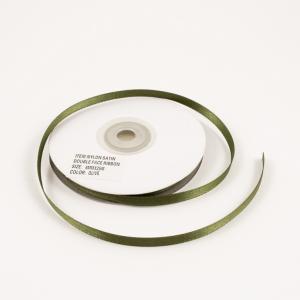 Satin Double Face Ribbon Olive 6mm