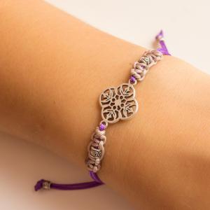 Bracelet Lilac Metal Cross