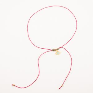Necklace Fuchsia Gold Plated Eye