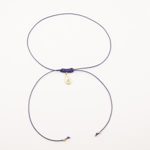 Necklace Blue Gold Plated Eye Tear