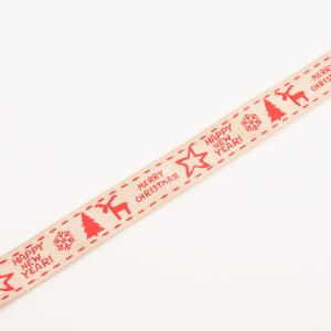Christmas Ribbon Beige 2.5cm