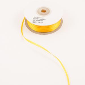 Satin Double Face Ribbon Yellow 3mm