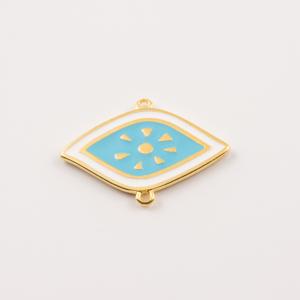 Eye Light Blue-White Enamel (3.2x2.3cm)