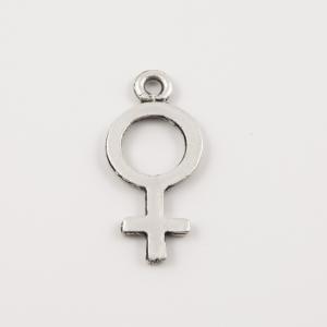 Female Symbol Silver (2.4x1.1cm)