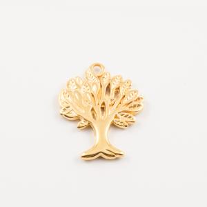 Gold Plated Tree Of Life (2.9x2.4cm)