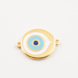 Eye Light Blue-White Enamel 2.2x1.7cm