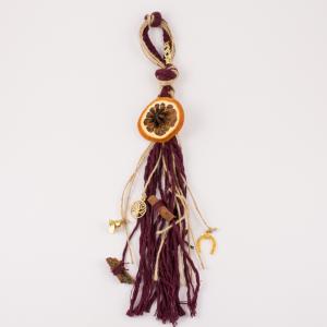 Charm Burgundy Ribbons Orange 35cm