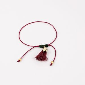 Bracelet "16" Burgundy Tassel Burgundy