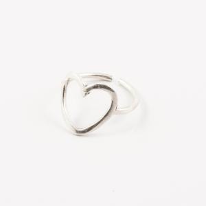 Ring Heart Silver 1.9x1.6cm