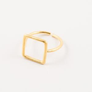 Gold Plated Ring Square 2x1.3cm