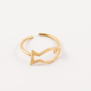Gold Plated Ring Fish 2x1.9cm