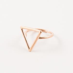 Δαχτυλίδι Τρίγωνο Ροζ Χρυσό 1.6x1.6cm
