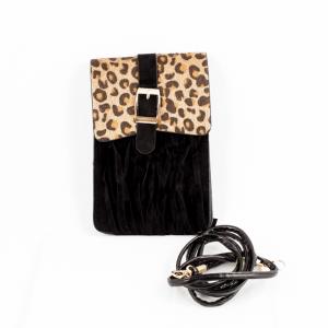 Women's Bag Leopard Fur Black