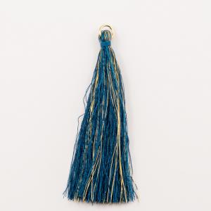 Synthetic Tassel Teal-Gold (10cm)