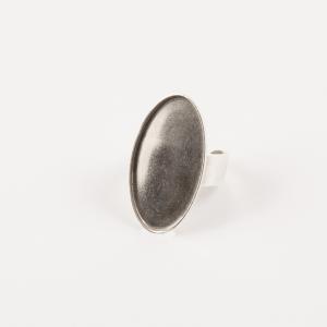 Ring Base Oval Silver (3.4x2.1cm)
