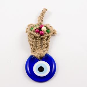 Glass Eye Blue Knitted Flax 14.5x5cm
