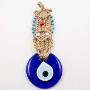 Glass Eye Blue Knitted Flax 24x8cm