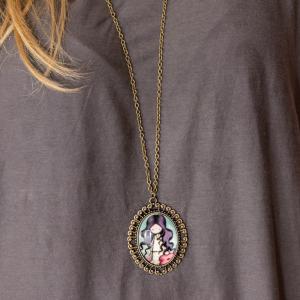 Necklace Girl Pendant Bronze