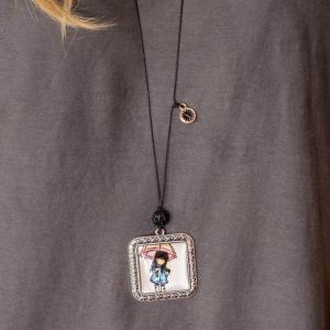 Necklace Girl Umbrella Pendant