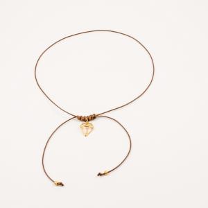 Necklace Brown Gold Plated Diamond