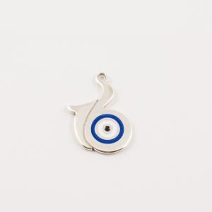 Μεταλλικό Γούρι "16" Μάτι (3.4x2.3cm)