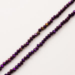 Πολυγωνικές Χάντρες Μοβ Ιριζέ (4mm)