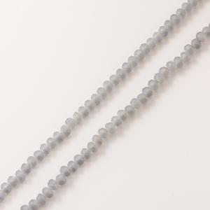 Πολυγωνικές Χάντρες Γκρι Ματ (4mm)
