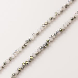 Polygonal Beads White-Silver (4mm)