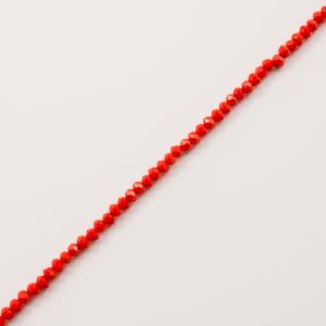 Πολυγωνικές Χάντρες Κόκκινο (4mm)