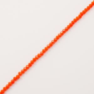 Πολυγωνικές Χάντρες Έντονο Πορτοκαλί 4mm