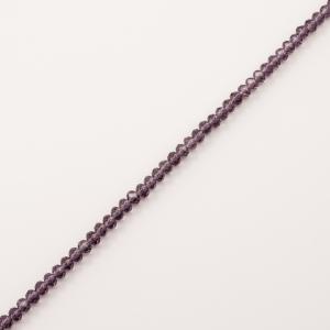 Πολυγωνικές Χάντρες Μοβ Διαφανές (4mm)